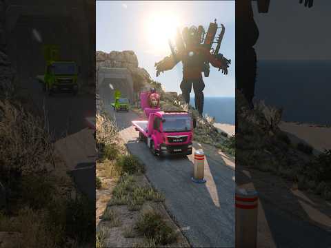 Skibidi Toilets & Speakerman Bollard Hammer Crush – BeamNG.drive