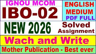 IBO 02 solved assignment 2026 in English || ibo 02 solved assignment 2025-26 || ignou ibo2