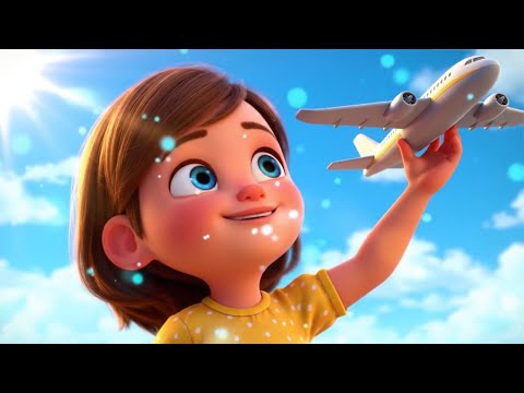 Airplane Song for Kids ✈️ | Fly Fly Fly in the Sky 🌈 | Cute 3D Animation for Toddlers