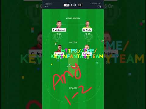 HUR vs SIX Dream11 Prediction, Hobart Hurricanes vs Sydney Sixers Qualifier Dream11 Team Prediction,