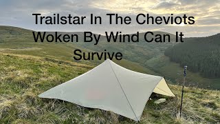 Trailstar against the wind in the Cheviots 