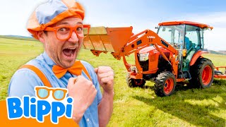 Blippi Learns to Drive a Tractor!! 🚜🧑‍🌾 & More Vehicles