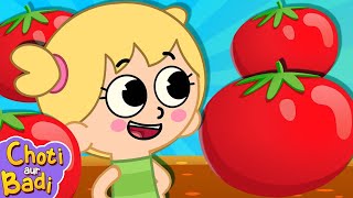 🔴 आहा टमाटर बड़े मज़ेदार | Aaha Tamatar Bade Mazedar | Hindi Poem For Children | Choti aur Badi