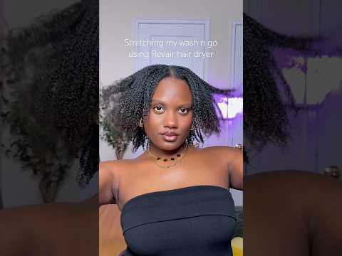 Trying REVAIR hair dryer to stretch wash n go #4chair #washngo #naturalhair