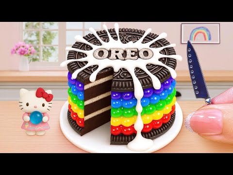 Best of OREO Cream Cake Recipe 🌈 Miniature Oreo Rainbow Cake Decorating Ideas