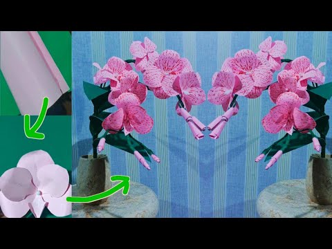 DIY- Easy way to make orchid flower out of paper-
