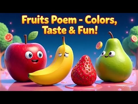 ✨Fun fruits poem || nursery rhymes|| kids learn witb fun #rhymesplanet #subscribe