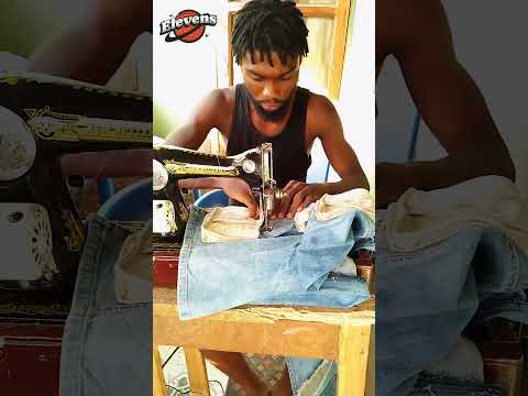 How to sew cargo pocket on jeans