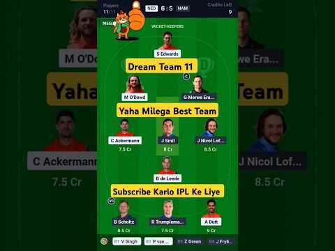 NED vs NAM Dream11 Prediction | NED vs NAM Dream11 Team | Netherlands vs Namibia Dream11 Prediction