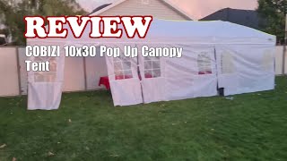 COBIZI 10x30 Pop Up Canopy Tent - Review