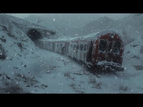 Train Stranded in the Fierce Snowstorm: Relaxing Blizzard and Howling Winds | Dimmed Screen, ASMR