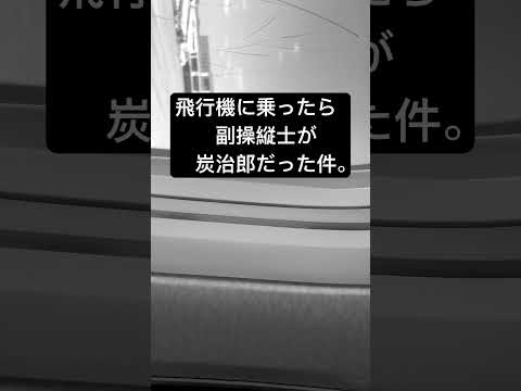 【飛行機】副操縦士が炭治郎だった。