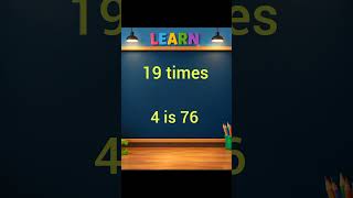 Table of 19 🔢Fun learning for kids ✨TableOf19 #KidsLearning #MathForKids #Shorts #TinyGenius