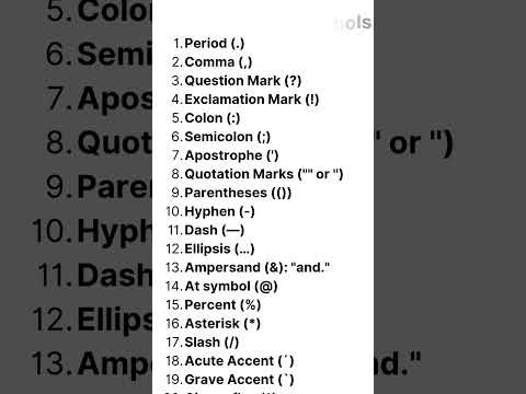 English writing symbols
