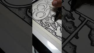 Adding texture with dotwork  #art #drawingprocess #artprocess #drawing #dotwork