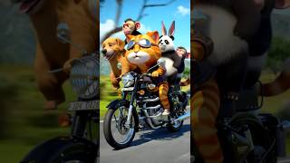Cat riding bullet#entertainment#ai#cartoonstory#friendship#funny#happyminds#