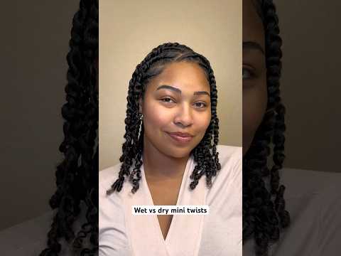 Wet vs dry mini twists #minitwists #twostrandtwist #twisthairstyle #protectivestyles #curlyhairstyle
