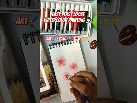 Easy peasy Loose watercolor painting👩🏻‍🎨#beginners #art #shorts #watercolor #painting #easypainting