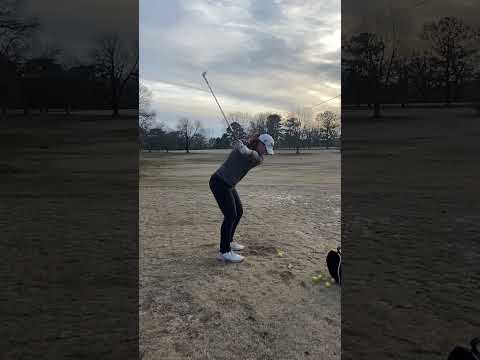Karra working to increase hip flexion in the downswing to allow her to cover the ball. #golf #golfer