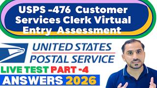 2026 USPS 476 Customer Services Clerk Virtual Entry Assessment Test Answers Part 4