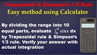 SNM | MA3251| Unit 4|Numerical integration |Trapezoidal rule and Simpson's 1/3 rule Using Calculator
