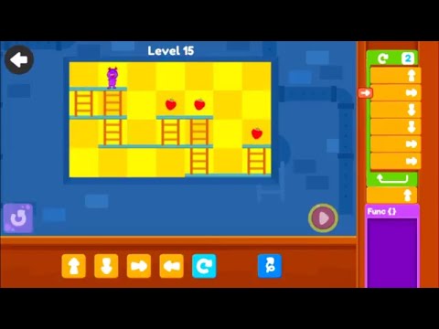 Chomp the fruits | Loops | level 1 to 15 by Kidlo Coding