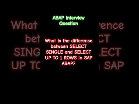 ABAP Interview Question