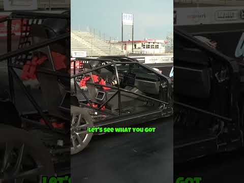 TESLA Model S Plaid SPEEDS Down Drag Strip (Rebuilt) 🔥🔥 #shortsfeed #shorts #tesla #plaid