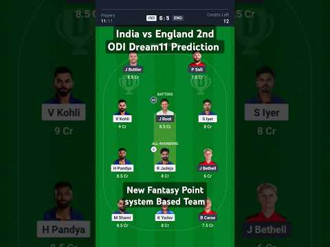 IND vs ENG Dream11 Team 2nd ODI, IND vs ENG Dream11 Prediction Today Match, Dream11 team Today Match
