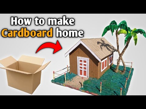 Easy way to make cardboard home // how to make cardboard house // school project // DIY // craft.