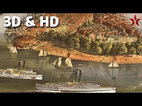 Beautiful Old 3D Maps of New York City - Hi Res & Aerial Views from 1865-1904