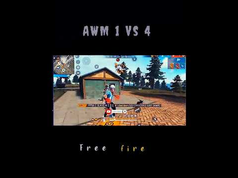 Insane 1 vs 4 AWM Battle in Free Fire!