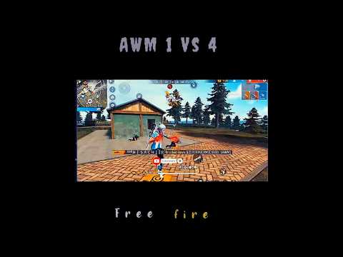Insane 1 vs 4 AWM Battle in Free Fire!