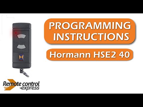 Programming my remote Hormann HSE2 40