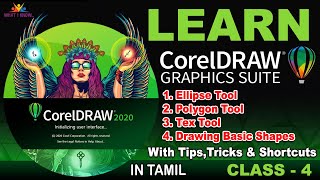 Learn Coreldraw - Lesson 4 - Ellipse, Polygon, Text - Tips & Tricks, #learn #coreldraw #tutorial