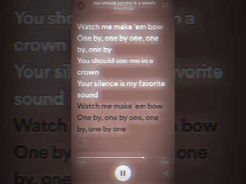 You should see me in a crown - Billie Eilish #lyrics #spotify #fyp #billieeilish