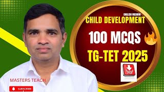 Child Development & Pedagogy 100 MCQs 🔥 | TG-TET 2025 | Unit-wise | With Answers