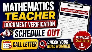 HPRCA MATHEMATICS TEACHER Document verification schedule out | Call letter | The Vani classes