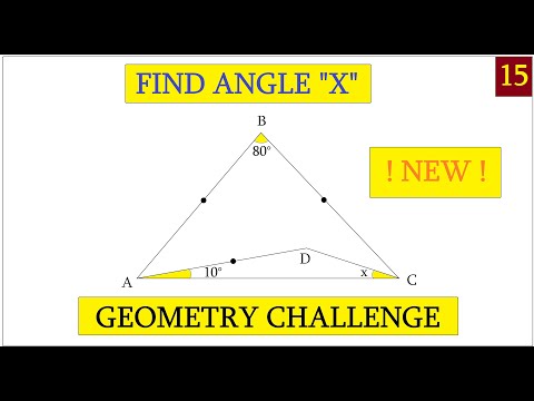 Geometry Quiz Exercise 15 / Math challenge triangle quiz  Calculate Find angle X Question & solution