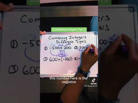Combining Integers with Different Signs