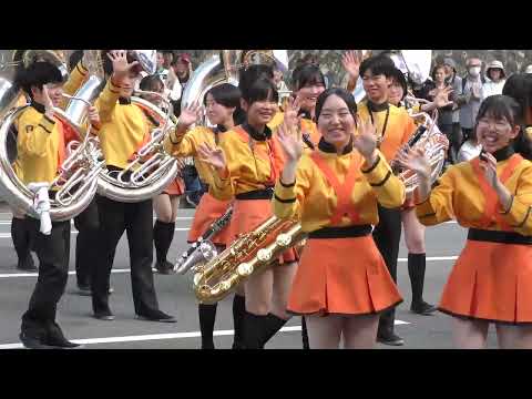 京都橘高校吹奏楽部2024別府マーチングカーニバルファンファーレ後退場　Kyoto Tachibana Beppu