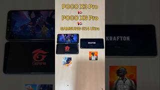 SAMSUNG S24 Ultra vs POCO X6 PRO 😈 vs POCO X3 PRO vs FREEFIRE vs PUBG - GAMING TEST #shorts #pubg