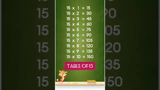 Learn Table of 15 #kidseducation #table #education #nursery #multiplication15 #mathstables #nursery