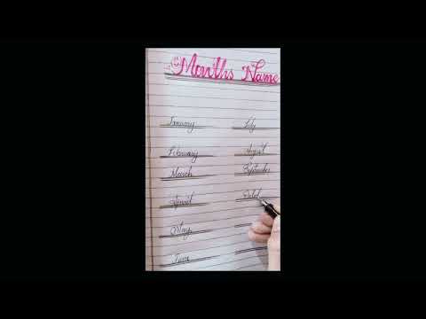 months name and handwriting