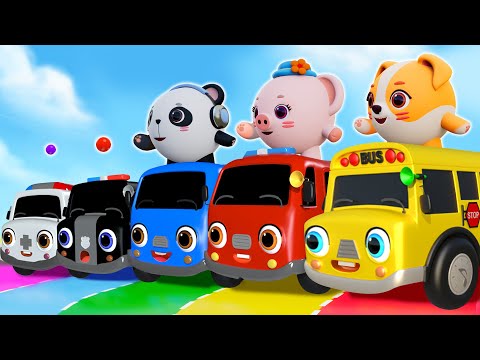 Wheels On The Bus Song (Animal Version) | 3D Car Sing | Nursery Rhymes & Kids Songs - Baby Car TV