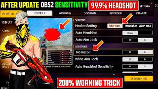 Free Fire Headshot Setting After Ob52 Update 2026⚡Best Sensitivity Settings ⚙️| Sensitivity Setting