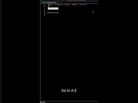 Python "Sort" Explanation #coding #python