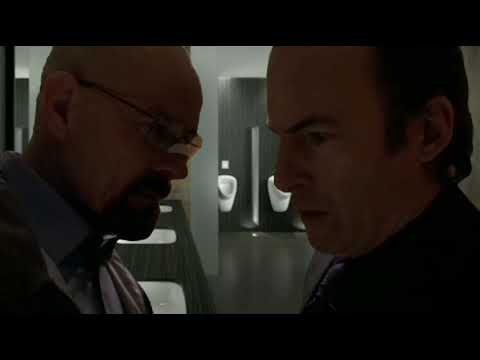 Walter White inside a public restroom