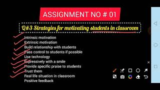 Short Overview of Assignment No 1 course code 8601