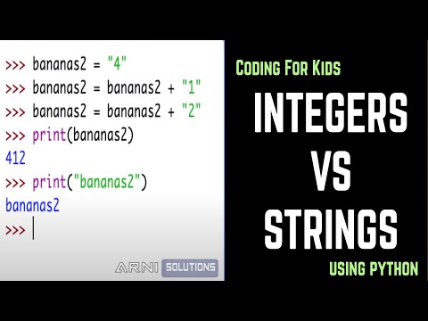 3. Integers vs Strings in Programming Languages. Coding For Kids. Learn to Code Using Python.